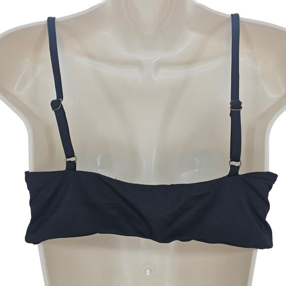 Andie Swim Womans size L The Newport Bikini Top in Black Bandeaux Style NEW - Picture 3 of 7